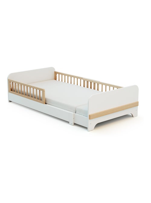 Jurababy - cama de chão extensível de madeira para crianças 80x140-165-190 carrousel - branco - Kiabi Jurababy - cama de chão extensível de madeira para crianças 80x140-165-190 carrousel - branco - Kiabi