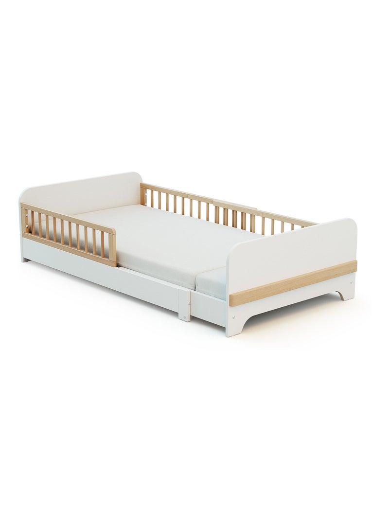 Jurababy - cama de chão extensível de madeira para crianças 80x140-165-190 carrousel - branco Branco - Kiabi