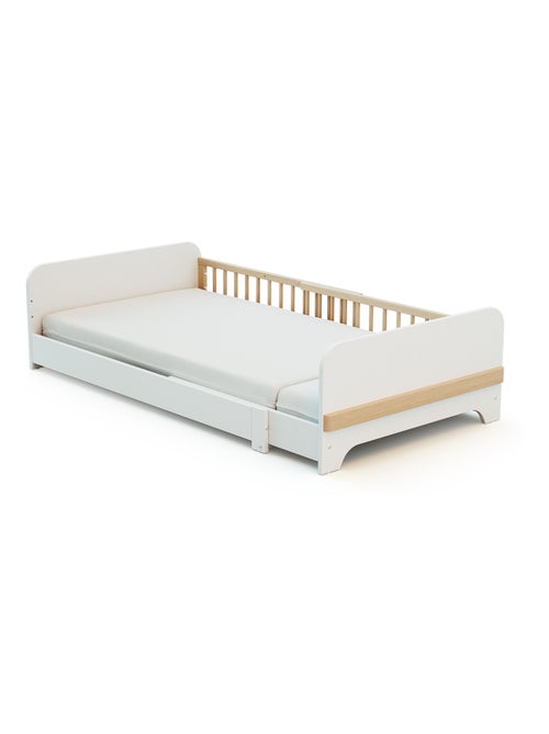 Jurababy - cama de chão extensível de madeira para crianças 80x140-165-190 carrousel - branco - Kiabi Jurababy - cama de chão extensível de madeira para crianças 80x140-165-190 carrousel - branco - Kiabi