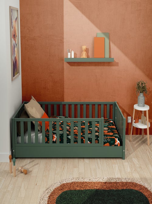 Jurababy - cama infantil de chão de madeira sonho - 90x190 - verde sálvia - Kiabi Jurababy - cama infantil de chão de madeira sonho - 90x190 - verde sálvia - Kiabi