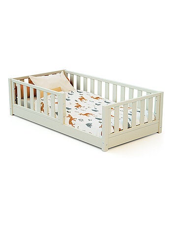Jurababy - cama infantil de chão de madeira sonho mini - 70x140 - rosa pó