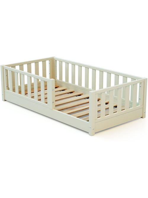 Jurababy - cama infantil de chão de madeira sonho mini - 70x140 - branco pérola - Kiabi Jurababy - cama infantil de chão de madeira sonho mini - 70x140 - branco pérola - Kiabi