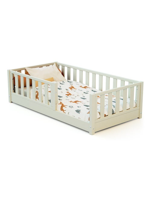 Jurababy - cama infantil de chão de madeira sonho mini - 70x140 - branco pérola - Kiabi Jurababy - cama infantil de chão de madeira sonho mini - 70x140 - branco pérola - Kiabi