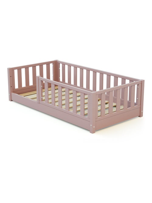 Jurababy - cama infantil de chão de madeira sonho mini - 70x140 - rosa pó - Kiabi Jurababy - cama infantil de chão de madeira sonho mini - 70x140 - rosa pó - Kiabi