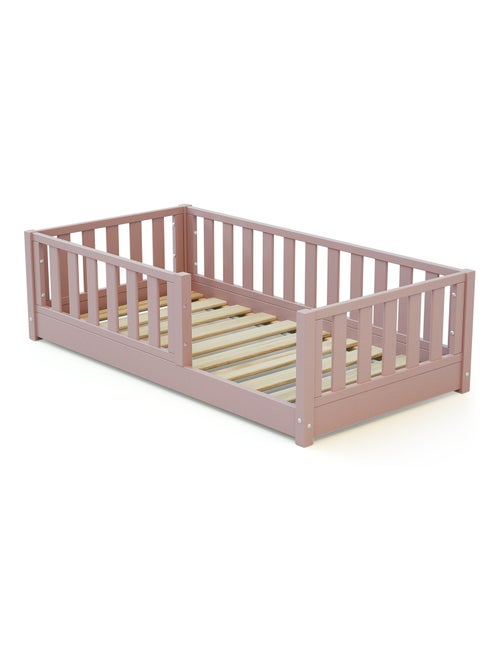 Jurababy - cama infantil de chão de madeira sonho mini - 70x140 - rosa pó - Kiabi Jurababy - cama infantil de chão de madeira sonho mini - 70x140 - rosa pó - Kiabi