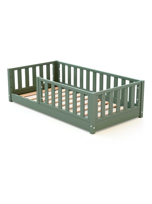 Jurababy - cama infantil de chão de madeira sonho mini - 70x140 - verde sálvia - Kiabi Jurababy - cama infantil de chão de madeira sonho mini - 70x140 - verde sálvia - Kiabi