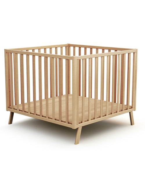 Jurababy - cercadinho de bebê em madeira convertível kasa faia envernizada 100 x 100 cm - Kiabi Jurababy - cercadinho de bebê em madeira convertível kasa faia envernizada 100 x 100 cm - Kiabi