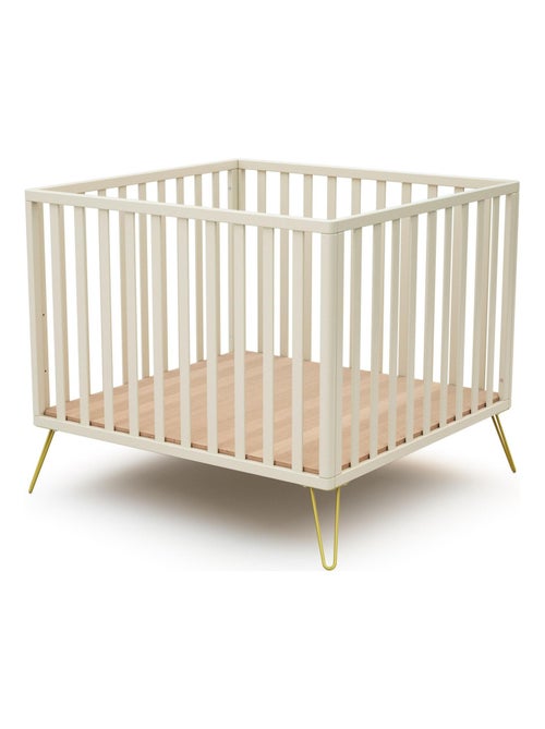 Jurababy - cercadinho de bebê em madeira only branco e amarelo 100 x 100 cm - Kiabi Jurababy - cercadinho de bebê em madeira only branco e amarelo 100 x 100 cm - Kiabi