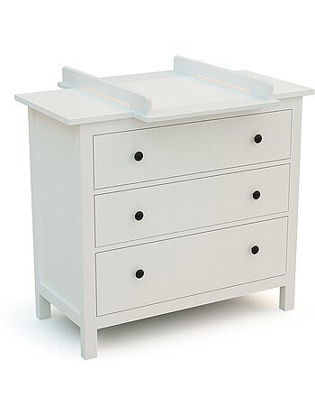 Jurababy - kira trocador de bebê universal de madeira de 50cm para cômoda - branco
