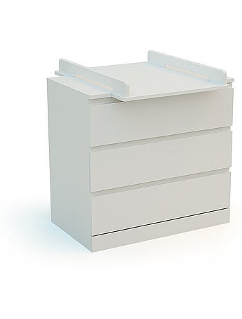 Jurababy - kira trocador de bebê universal de madeira de 50cm para cômoda - branco