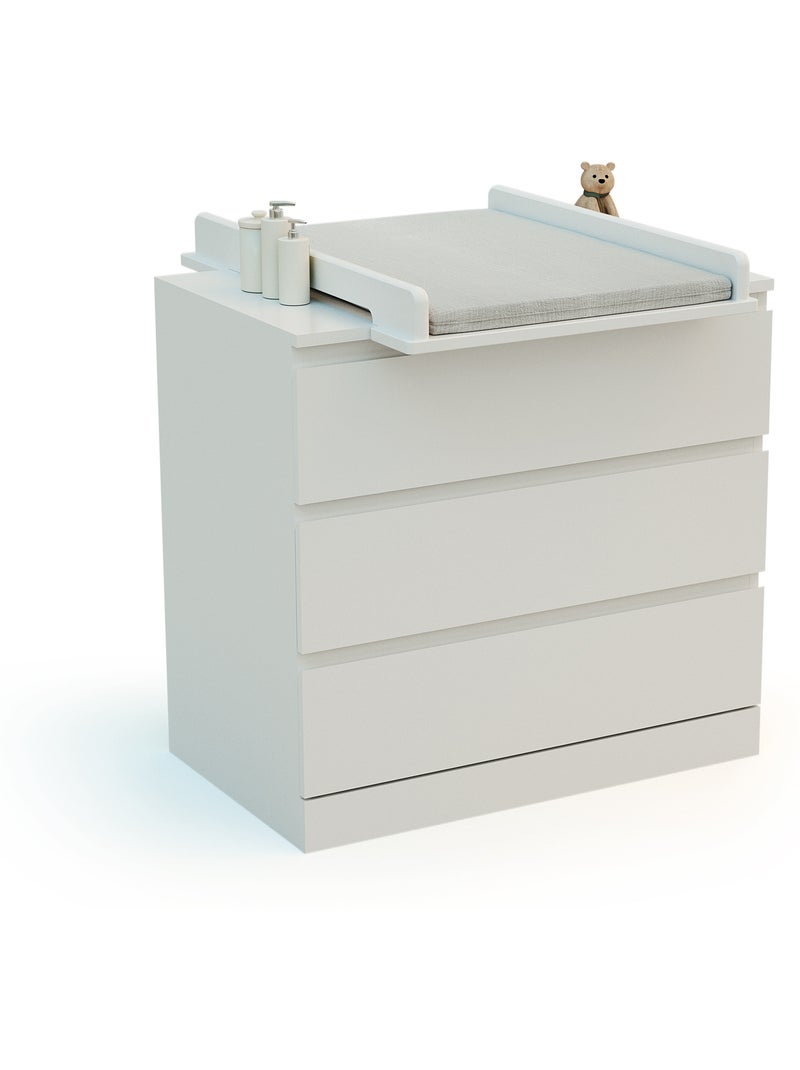 Jurababy - kira trocador de bebê universal de madeira de 50cm para cômoda - branco Branco - Kiabi
