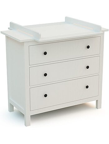 Jurababy - kira trocador de bebê universal de madeira de 70cm para cômoda - branco