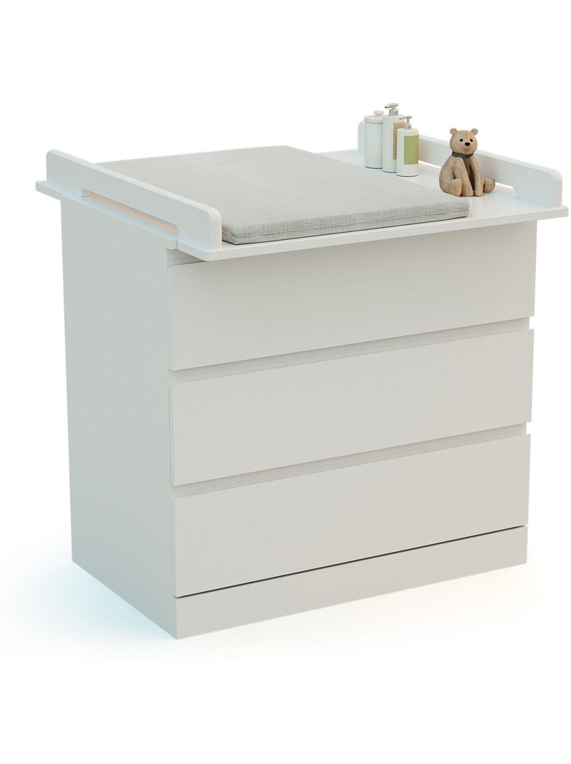 Jurababy - kira trocador de bebê universal de madeira de 70cm para cômoda - branco Branco - Kiabi