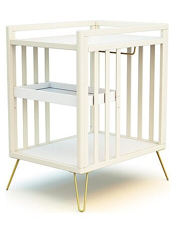 Jurababy - mesa muda-fraldas com 2 prateleiras only de madeira faia e terracotta