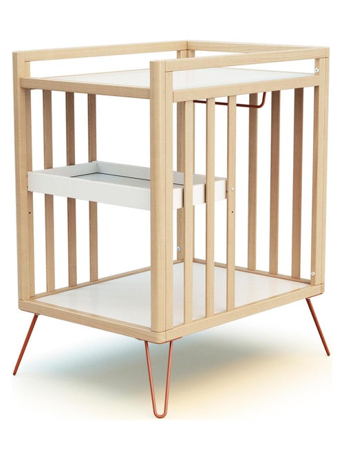 Jurababy - mesa muda-fraldas com 2 prateleiras only de madeira faia e terracotta - Kiabi Jurababy - mesa muda-fraldas com 2 prateleiras only de madeira faia e terracotta - Kiabi