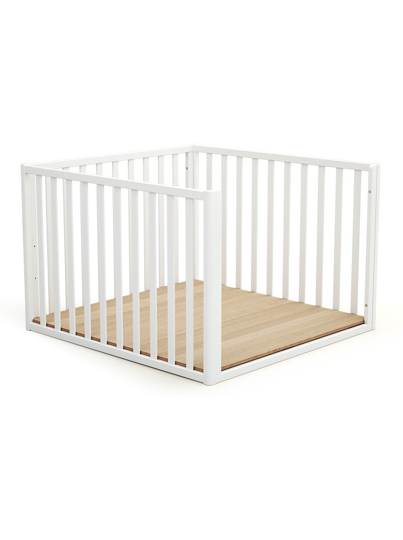 Jurababy -cercadinho de bebê em madeira convertível kasa branco 100 x 100 cm Branco - Kiabi