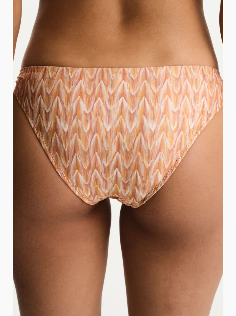 Kacie cueca de biquíni com padrão zigzag lateral e cintura média penti Laranja-claro - Kiabi