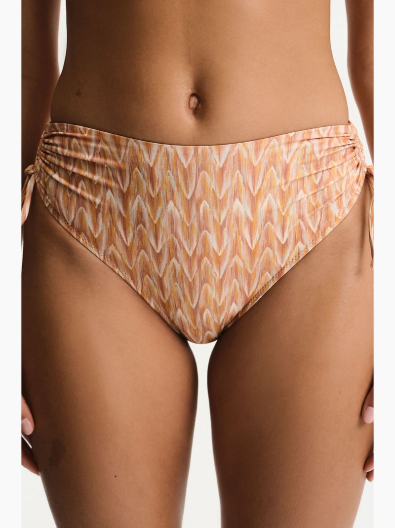 Kacie parte de baixo de biquíni de cintura subida com padrão zigzag penti Laranja-claro - Kiabi