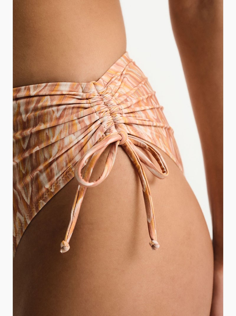 Kacie parte de baixo de biquíni de cintura subida com padrão zigzag penti Laranja-claro - Kiabi