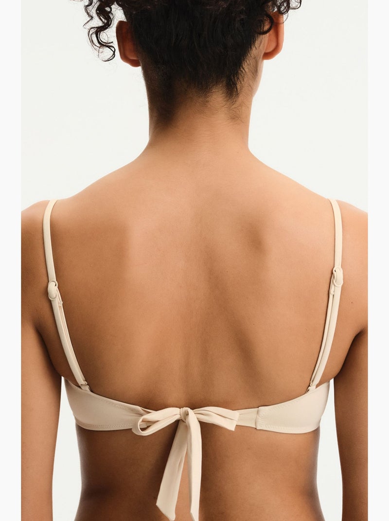 Kaia top de biquíni tomara que caia penti Creme - Kiabi