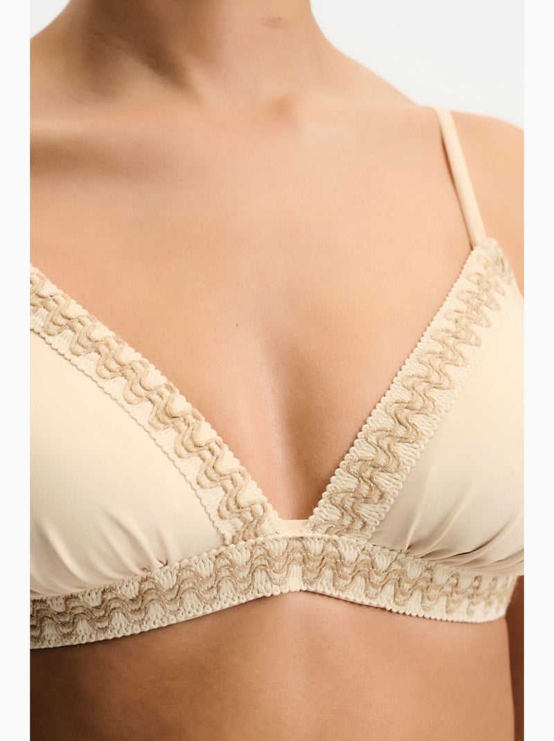 Kaia top de biquíni triângulo fit penti Creme - Kiabi
