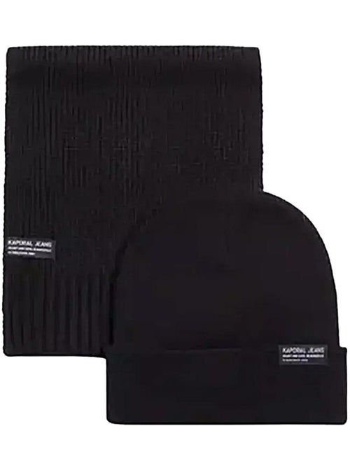 Kaporal bera: conjunto de gorro e cachecol preto para homem - Kiabi