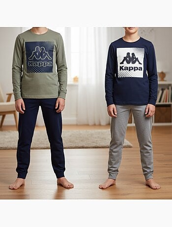 KAPPA Pijama Comprido Rapaz Pack de 2 Algodão Logo Omini Decote Redondo Manga Comprida