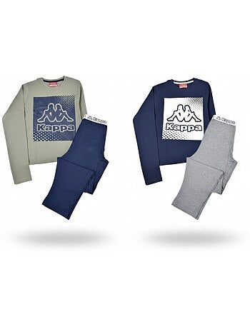 KAPPA Pijama Comprido Rapaz Pack de 2 Algodão Logo Omini Decote Redondo Manga Comprida