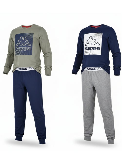 KAPPA Pijama Comprido Rapaz Pack de 2 Algodão Logo Omini Decote Redondo Manga Comprida - Kiabi KAPPA Pijama Comprido Rapaz Pack de 2 Algodão Logo Omini Decote Redondo Manga Comprida - Kiabi