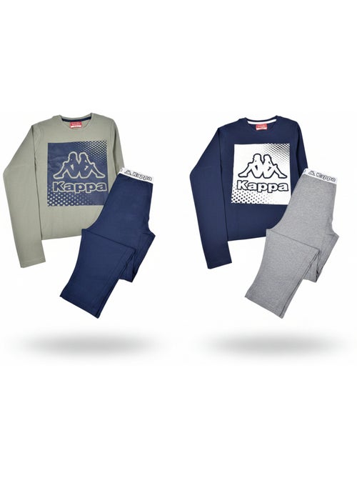 KAPPA Pijama Comprido Rapaz Pack de 2 Algodão Logo Omini Decote Redondo Manga Comprida - Kiabi KAPPA Pijama Comprido Rapaz Pack de 2 Algodão Logo Omini Decote Redondo Manga Comprida - Kiabi