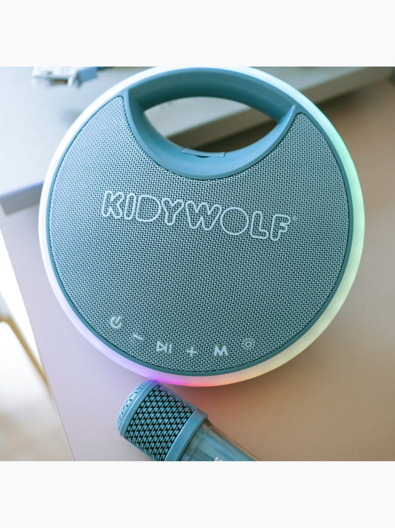 Karaokê portátil luminoso para crianças com 2 microfones | kidywolf Azul - Kiabi