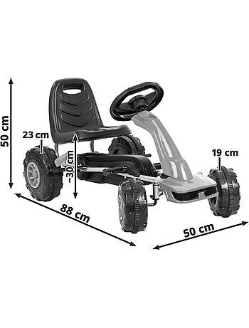 Kart infantil a pedais com design de carro de corrida, marcha à frente e atrás