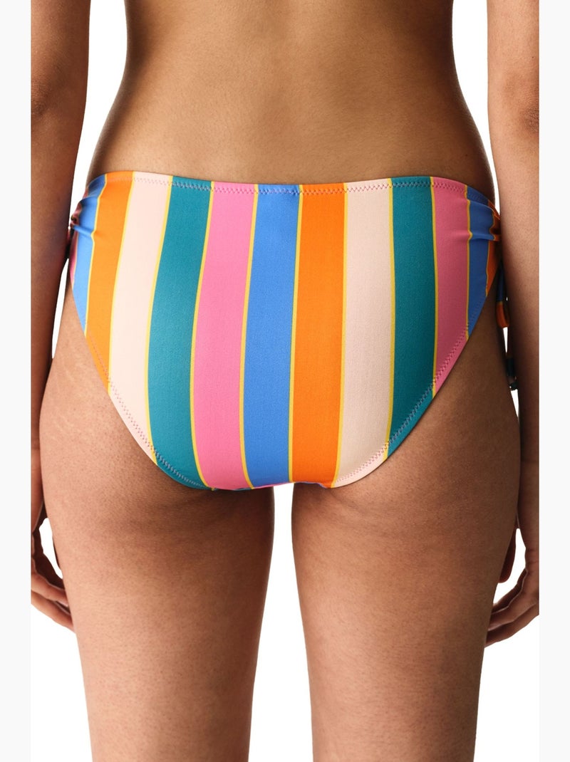 Katelyn ring parte de baixo de biquíni às riscas de cintura média penti Azul Laranja - Kiabi