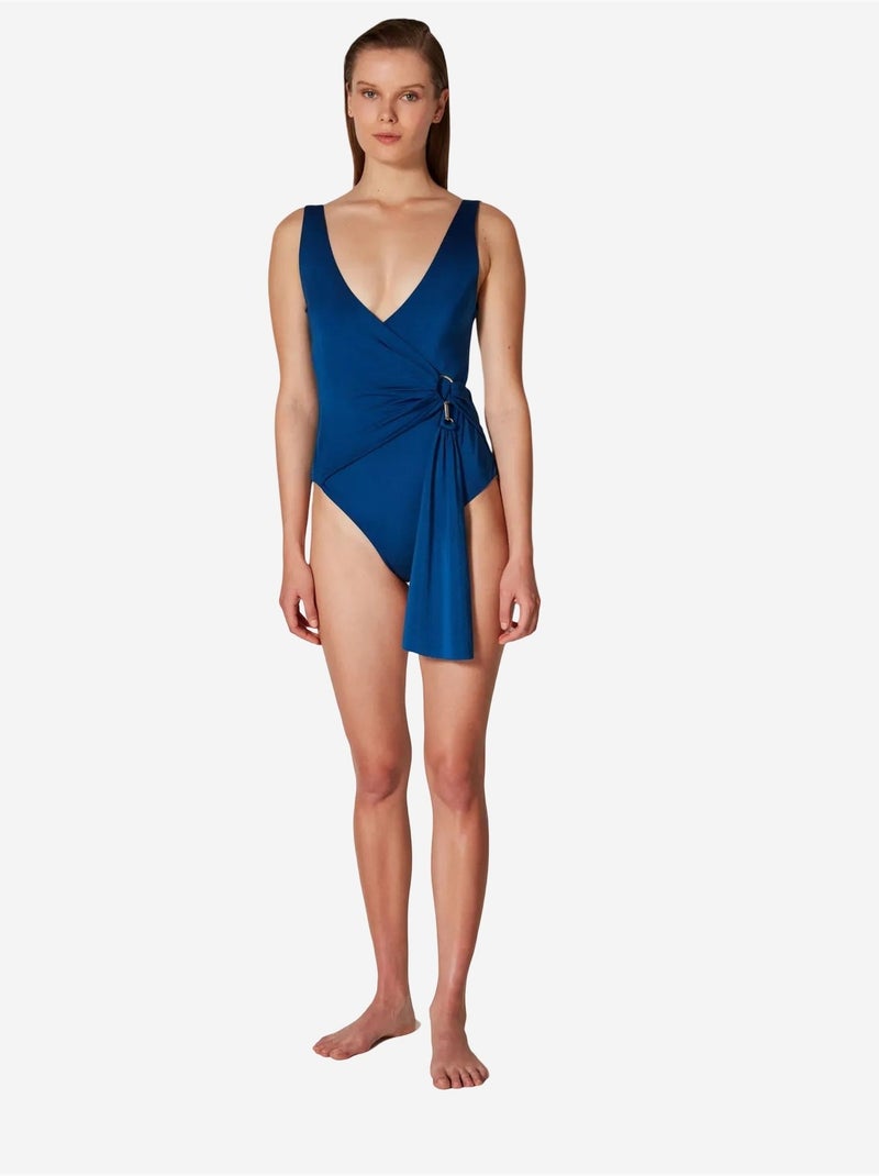 Katia fato de banho com detalhe metálico e corpete-collection özgür masur penti Azul-cobalto - Kiabi