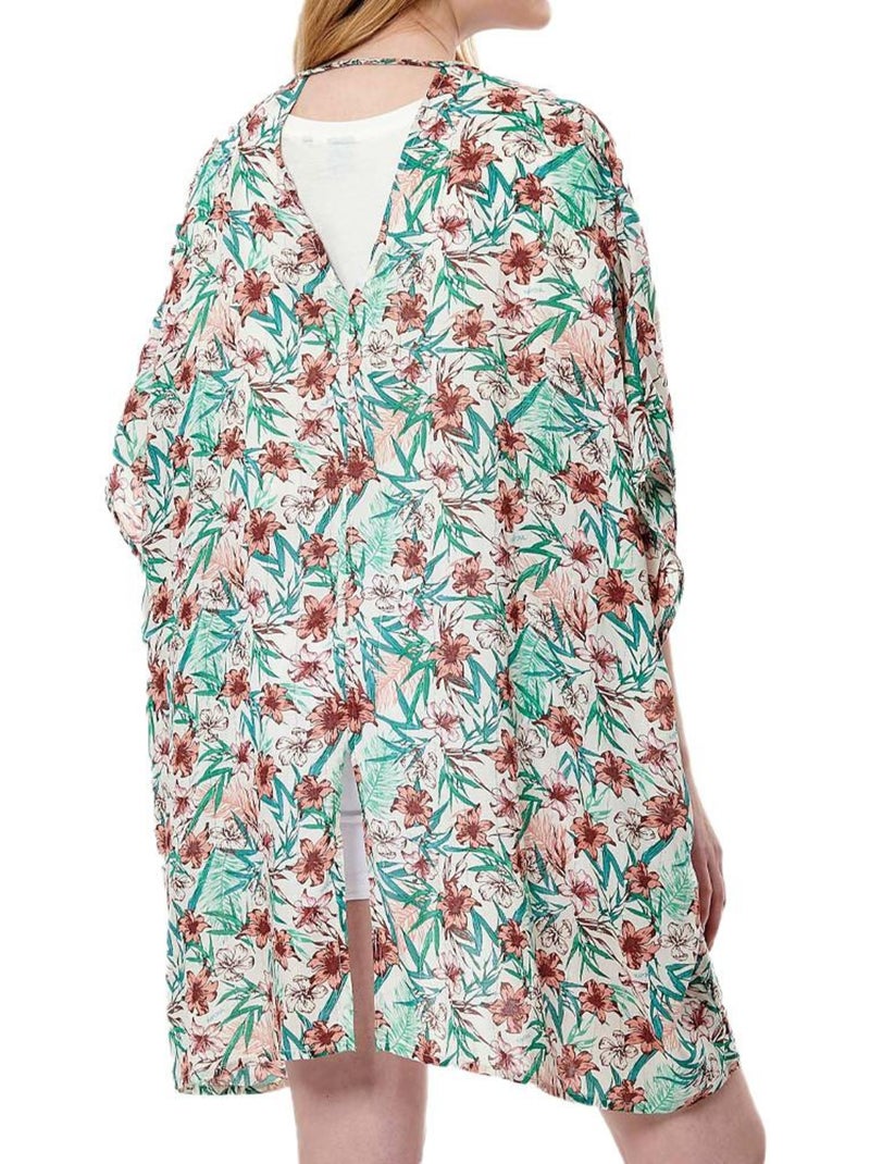 Kimono Floral Branco Feminino Kaporal Growe Verde - Kiabi