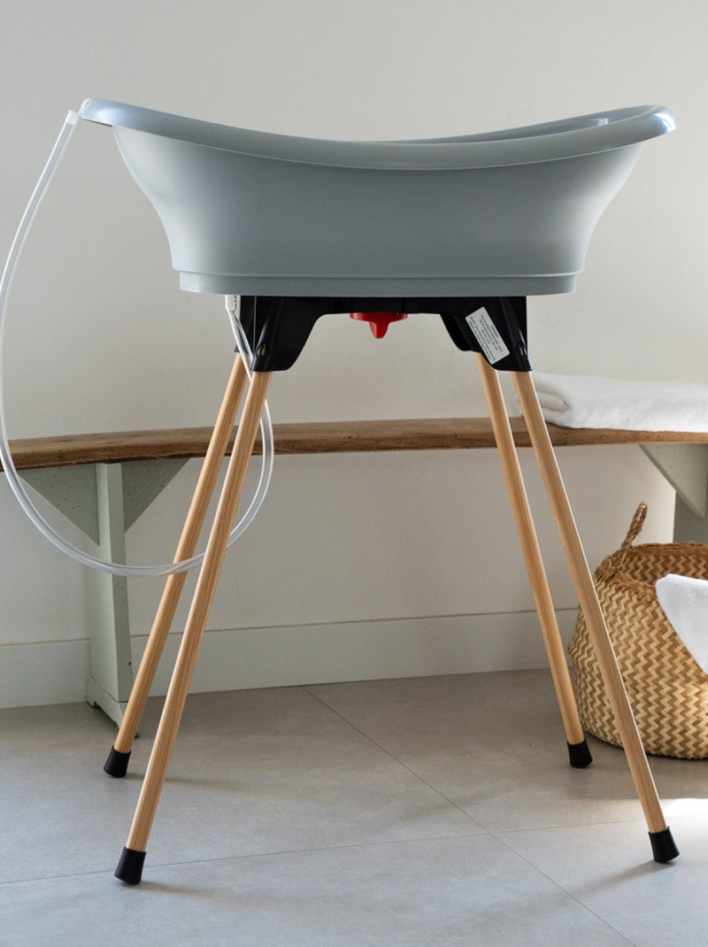 Kit banheira bebé thermobaby vasco 3 peças com suporte e mangueira Rosa - Kiabi