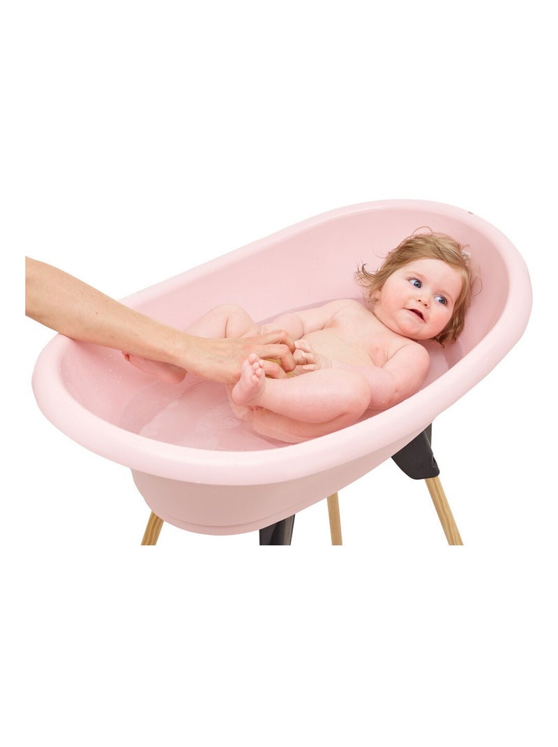 Kit banheira bebé thermobaby vasco 3 peças com suporte e mangueira Rosa - Kiabi