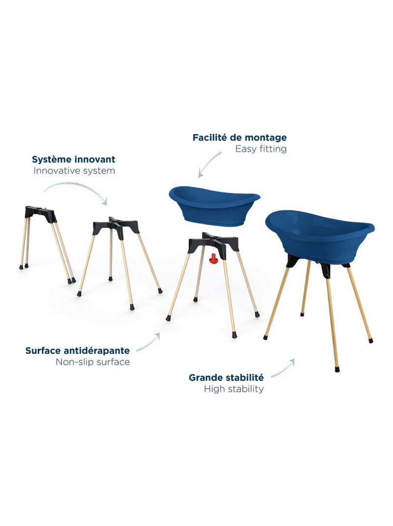 Kit banheira thermobaby vasco com suporte e mangueira de escoamento Azul - Kiabi
