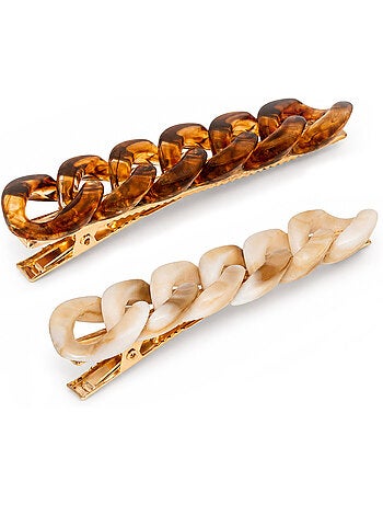 Kit com 2 ganchos de cabelo com elos largos