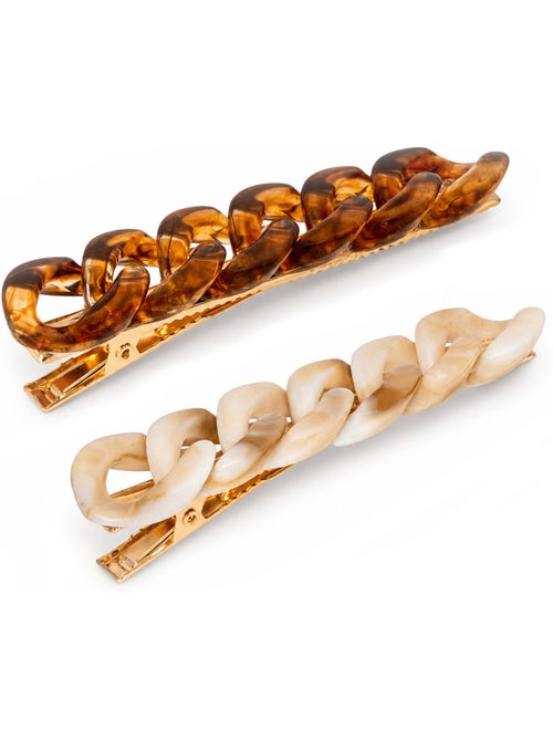Kit com 2 ganchos de cabelo com elos largos - Kiabi