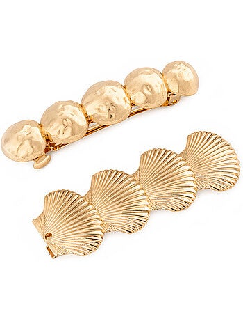 Kit com 2 ganchos de cabelo com motivo concha