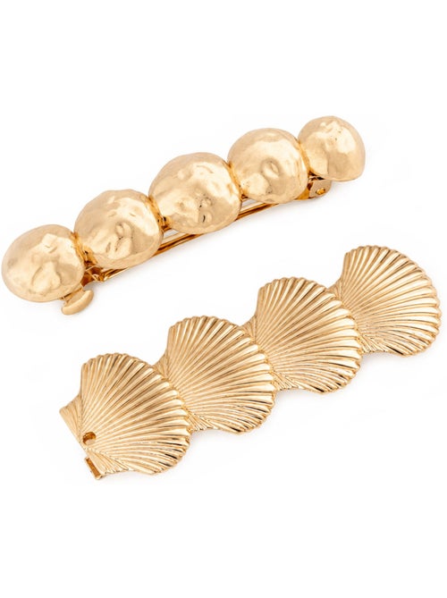 Kit com 2 ganchos de cabelo com motivo concha - Kiabi