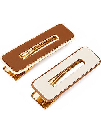 Kit com 2 ganchos de cabelo retangulares minimalistas