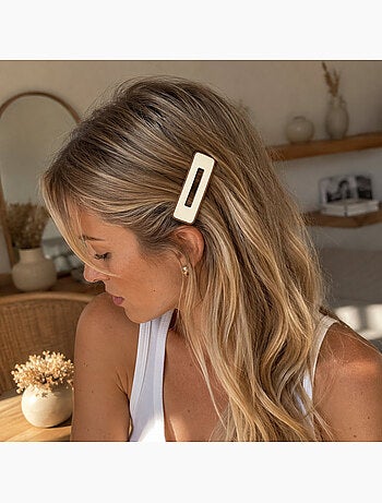 Kit com 2 ganchos de cabelo retangulares minimalistas