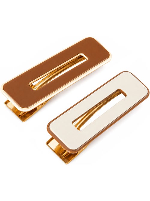Kit com 2 ganchos de cabelo retangulares minimalistas - Kiabi