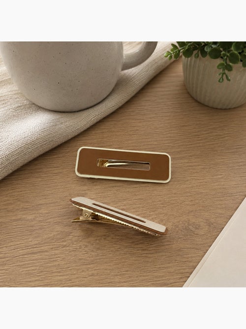 Kit com 2 ganchos de cabelo retangulares minimalistas - Kiabi