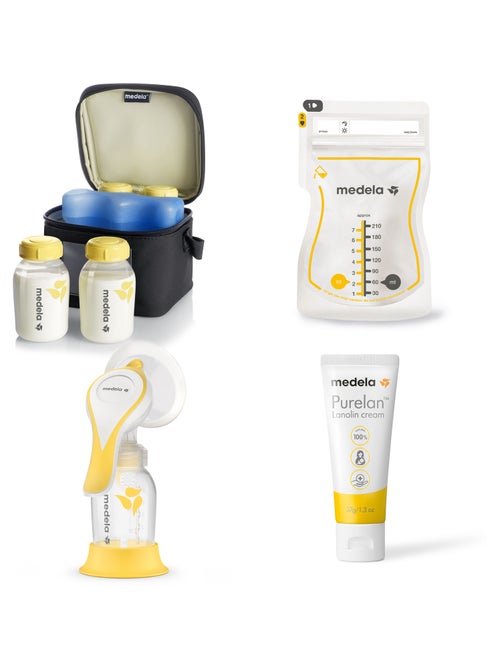 Kit completo de amamentação - bomba de leite manual harmony flex™ + bolsa térmica com 4 mamadeiras + - Kiabi
