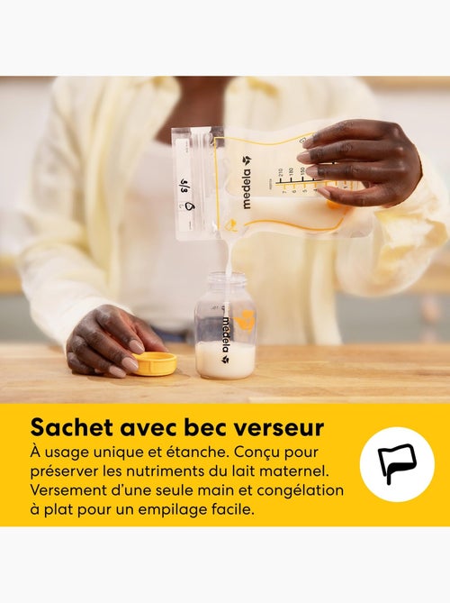 Kit de armazenamento de leite materno tudo-em-um medela - 4 biberões de 150 ml, 4 sacos easy pour, 1 - Kiabi Kit de armazenamento de leite materno tudo-em-um medela - 4 biberões de 150 ml, 4 sacos easy pour, 1 - Kiabi