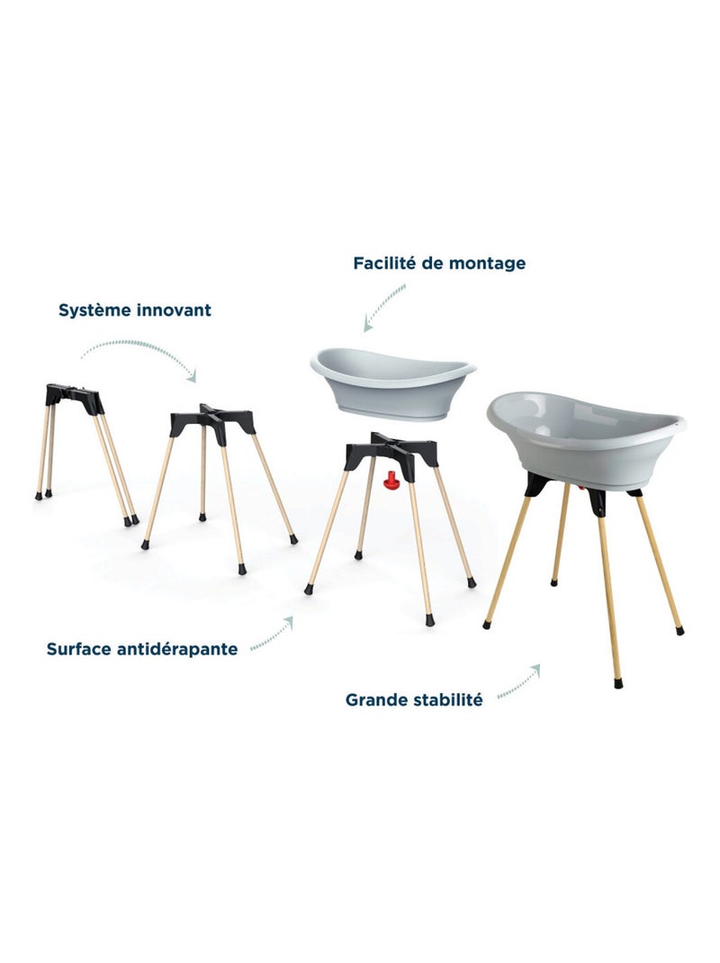 Kit de banheira thermobaby vasco com suporte dobrável e mangueira de escoamento Cinza - Kiabi