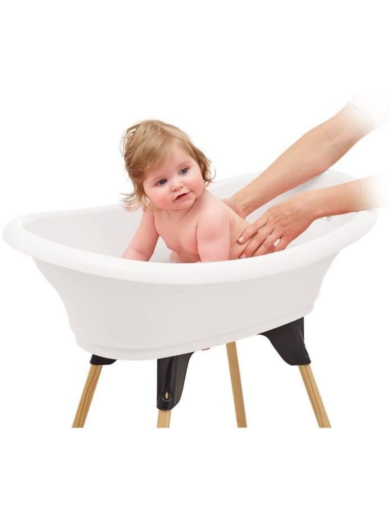 Kit de banho bebé thermobaby vasco com suporte dobrável e tubo de escoamento Branco - Kiabi